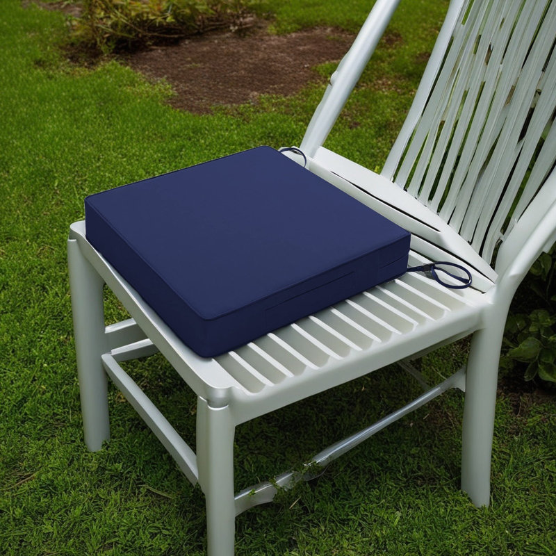 Patio Chair Cushions 19 X 19 X 3 Inch Waterproof Outdoor Seat Cushions, Navy Blue