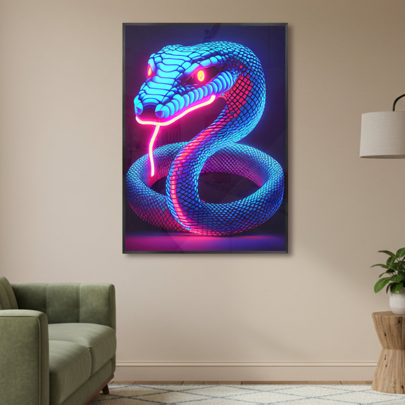 Single Picture Frame LED Illuminated Wall Art Wall Art on Glass / Aluminium, 60cm H x 50cm W
