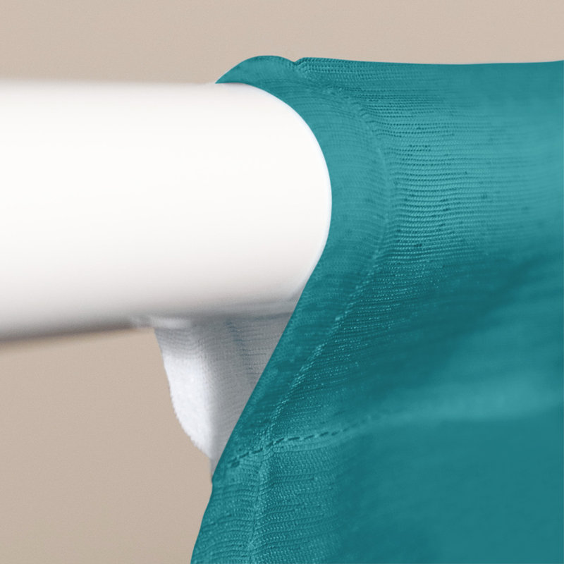 Panneau de rideau simple avec passe-tringle à rayures football Miami, Aqua / Blanc