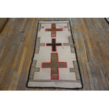 Antique Navajo Geometric Native American Flat Weave Rug
