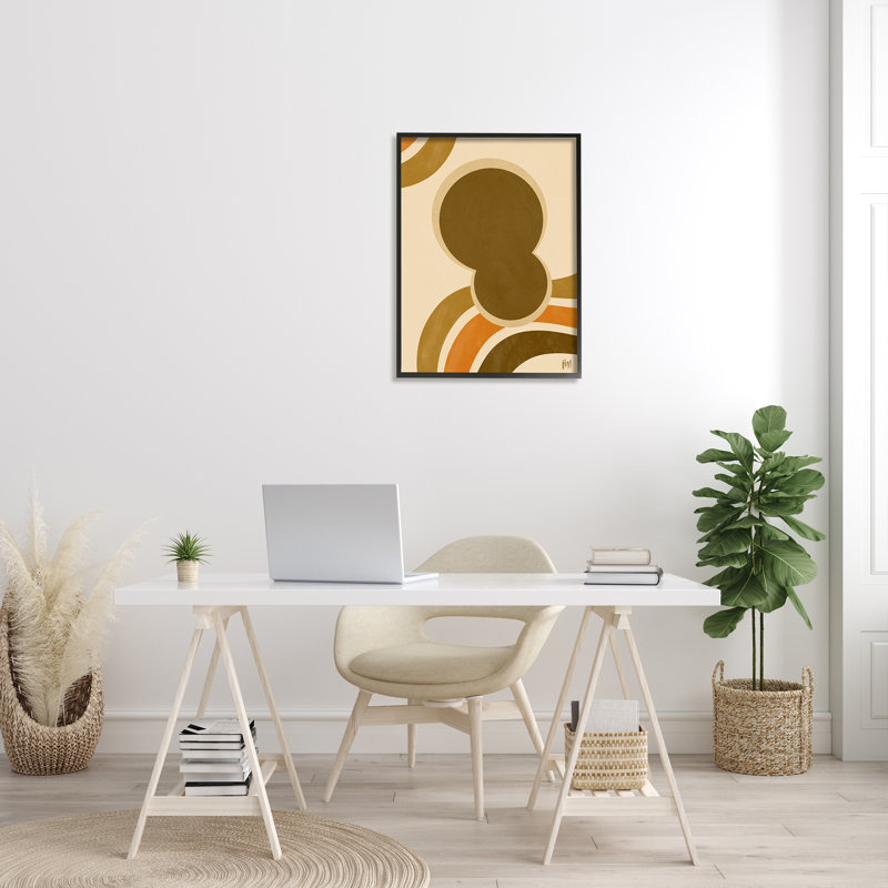 Art texturé à la giclée encadrée, rétro et abstraite, H 30 po x l 24 po, Giclée encadrée noir minuit