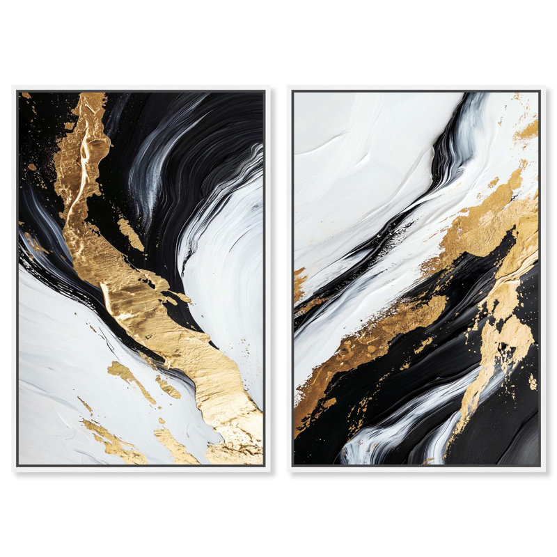 «Dynamic Fracture», reproduction d'art sur toile encadrée par Art Remedy, cadre blanc, 36 x 54, H 55 po x l 37 po