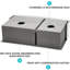 Évier de cuisine à double cuve en acier inoxydable de calibre 16 à tablier double 60/40 de 36 po avec deux bassins profonds de 9 po, guide en forme de X pour un drainage rapide, patin de 3 m, finition nickel brossé, évier d'installation inclus,