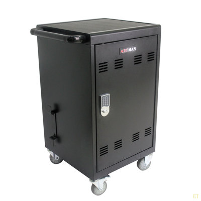 Mobile Charging Cart And Cabinet For Tablets Laptops 30-Device With Combination Lock