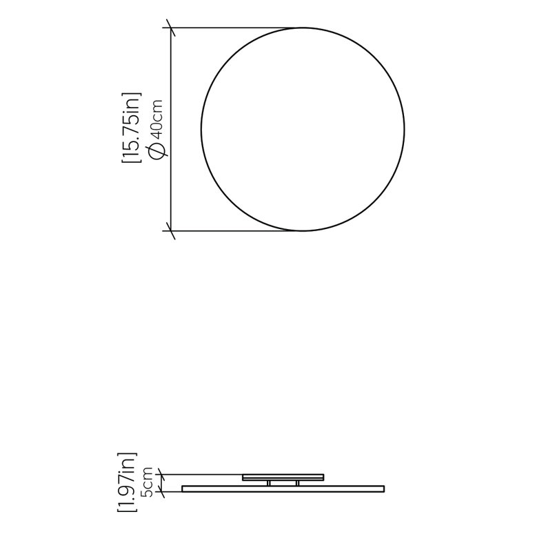 Lampe murale Clean Clean, Imbuia, H 15,75 po x l 15,75 po x P 1,18 po