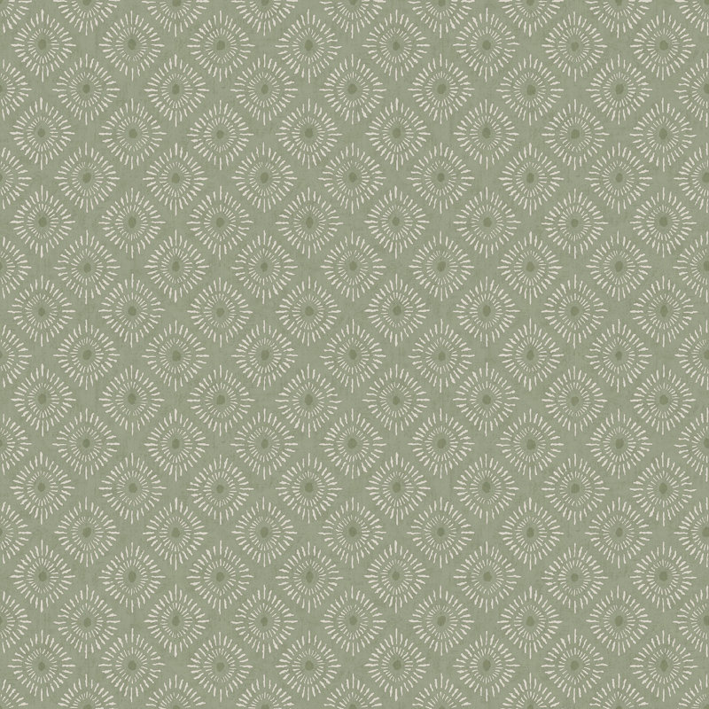 Papier peint texturé non tissé Sage Radial Sun Pi., Vert