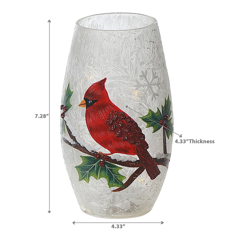Vase givré en verre