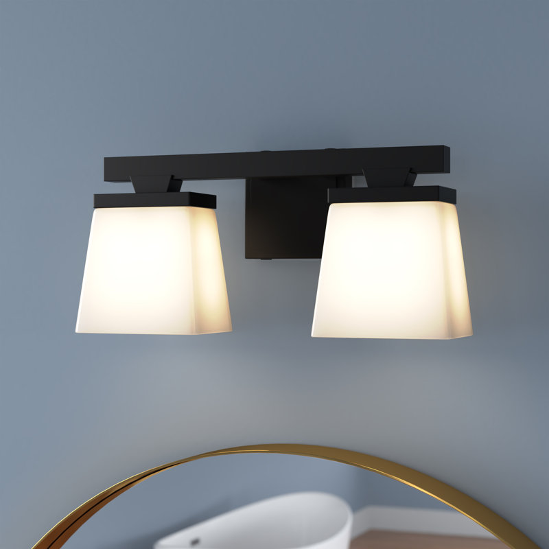 Meuble-lavabo 2 lumières Panora, Noir mat