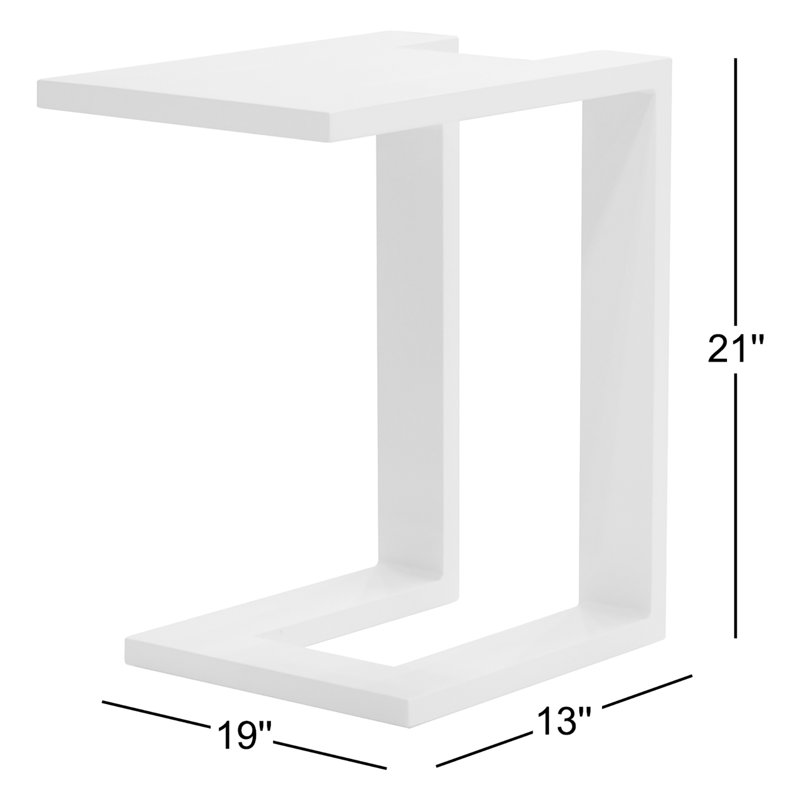 Marselia 13'' White Metal Rectangular Outdoor Side Table