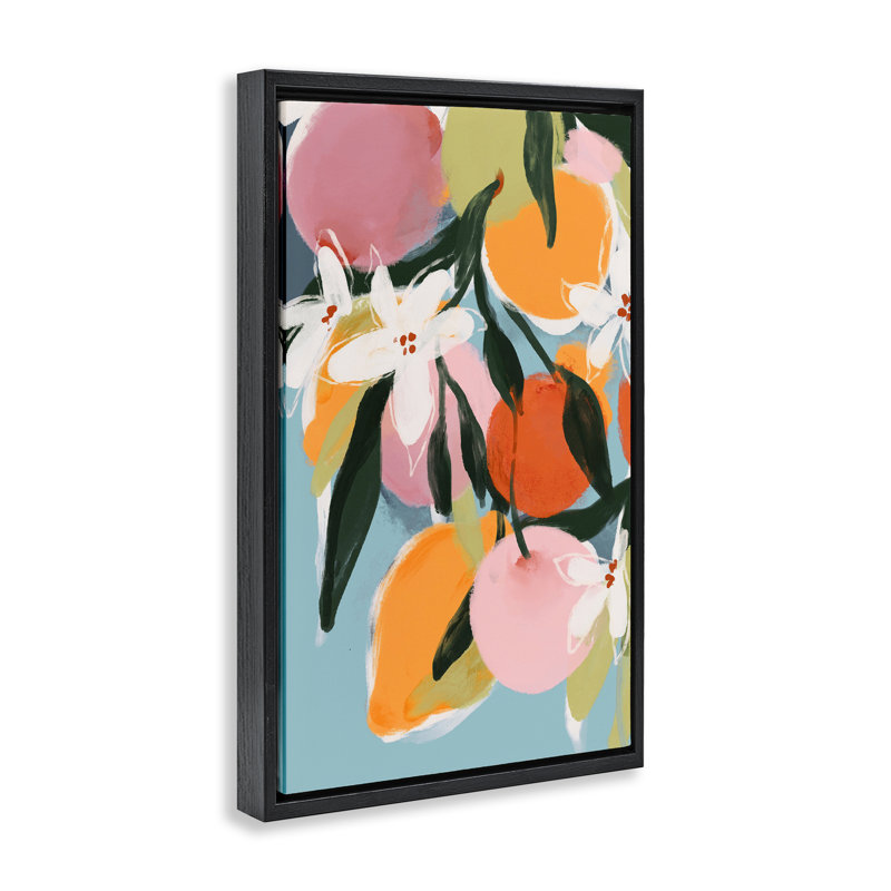 Cadre flottant Fruit Summer Brights, design par 1x, Cadre flottant noir de jais, H 25 po x l 17 po