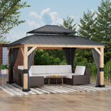 Pavillon de jardin en bois de cèdre 11 pi x 13 pi