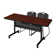 Regency Kobe 60 X 30 In. Flip-Top Privacy Nesting Table- Cherry, 2 Zeng Stack Chairs- Black