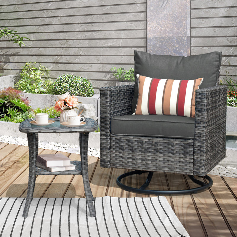 Ben 5 - Person Patio Conversation Set with Cushions, Black, No