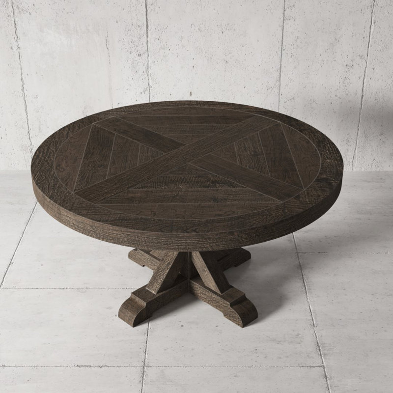 Lampert Pine Round Solid Wood Dining Table, 60" L x 60" W, Cafe Noir