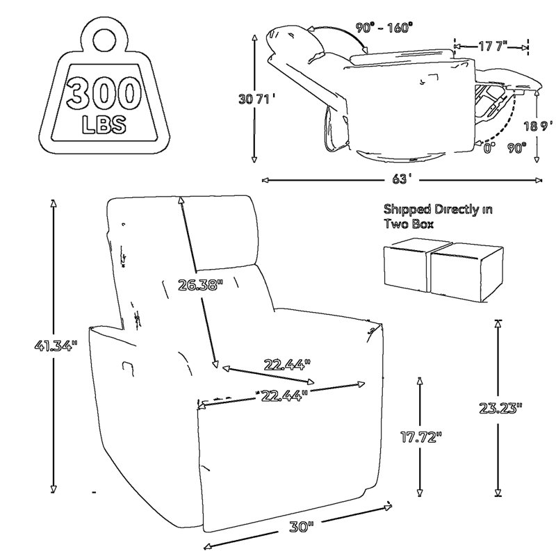30'' Super Soft Power Lift Chair - Heated Massage Electric Recliner Swivel Glider With Padding, USB, Faux Leather, For Small Spaces