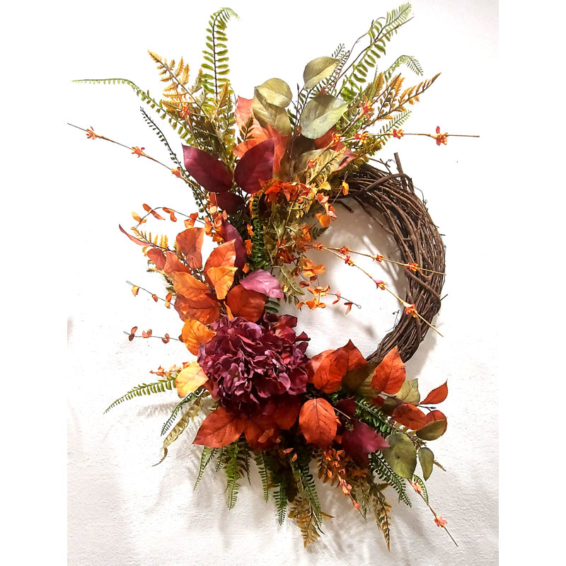 Burgundy Hydrangea Fall Wreath