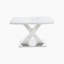 Table de salle à manger rectangulaire de 47,24 po à 62,99 po, extensible, avec plateau en marbre blanc imprimé et pied de table en panneau de fibres à densité moyenne avec base en métal-1678408030