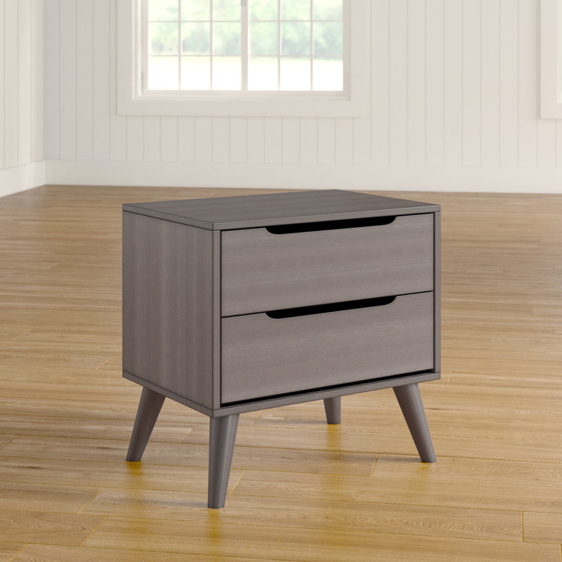 Bedo 60.03cm W Bedside Table, Grey