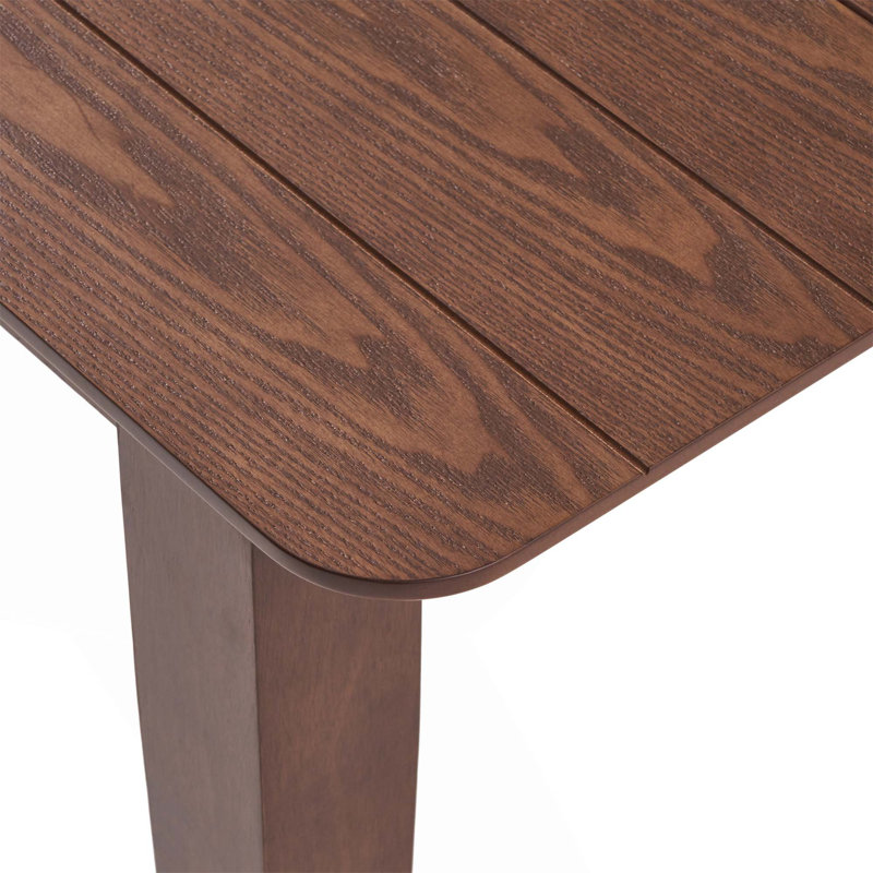 Ebern Designs Farmhouse Solid Wood Dining Table with 4 Square Leg ...