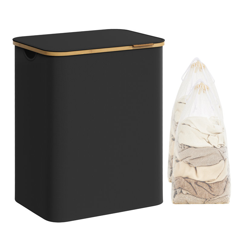 Laundry Hamper with Handles, 52x38.5x70.5cm, Black