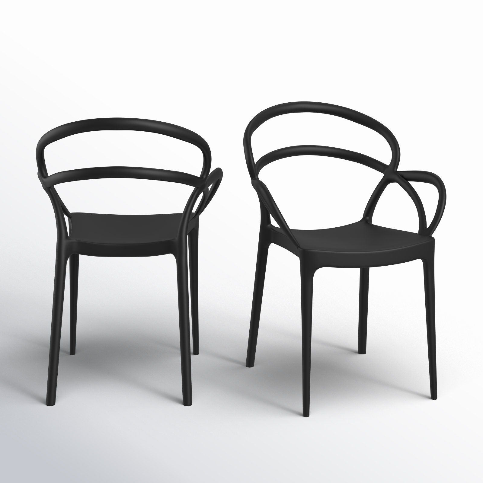 Farrah Stackable Patio Armchair, Black
