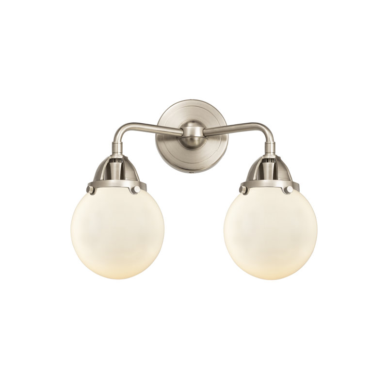 Shauna 2 - Light Vanity Light, Matte White, Incandescent, Brushed Satin Nickel