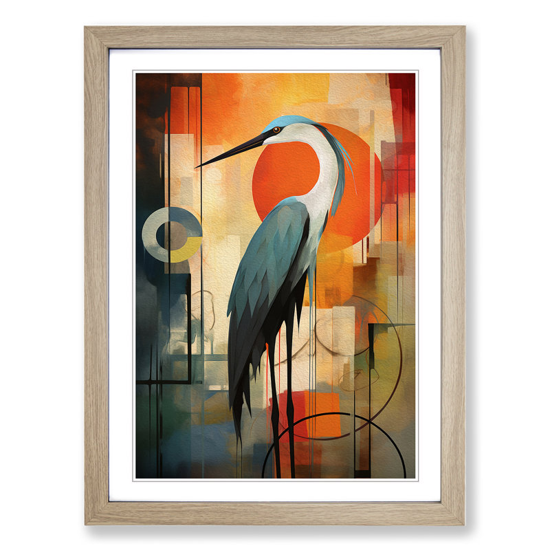 Heron Constructivism Art - Framed Print