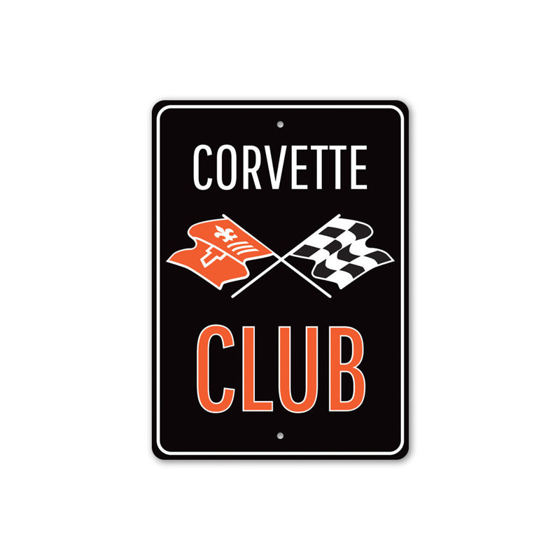 Corvette Club Sign, 10" H x 14" W