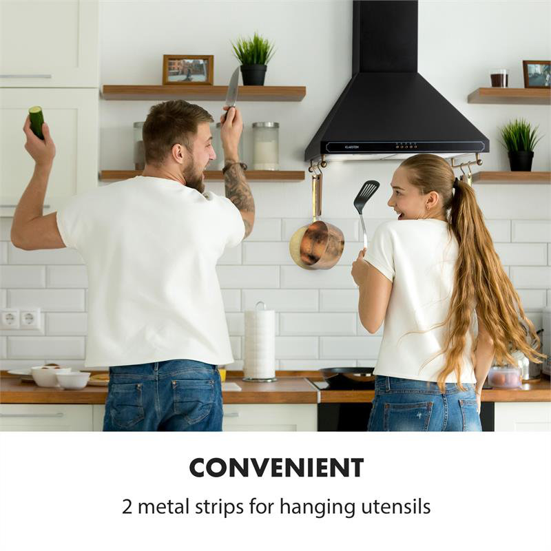 Victoria 60cm Ducted Wall Mount Cooker Hood, Black