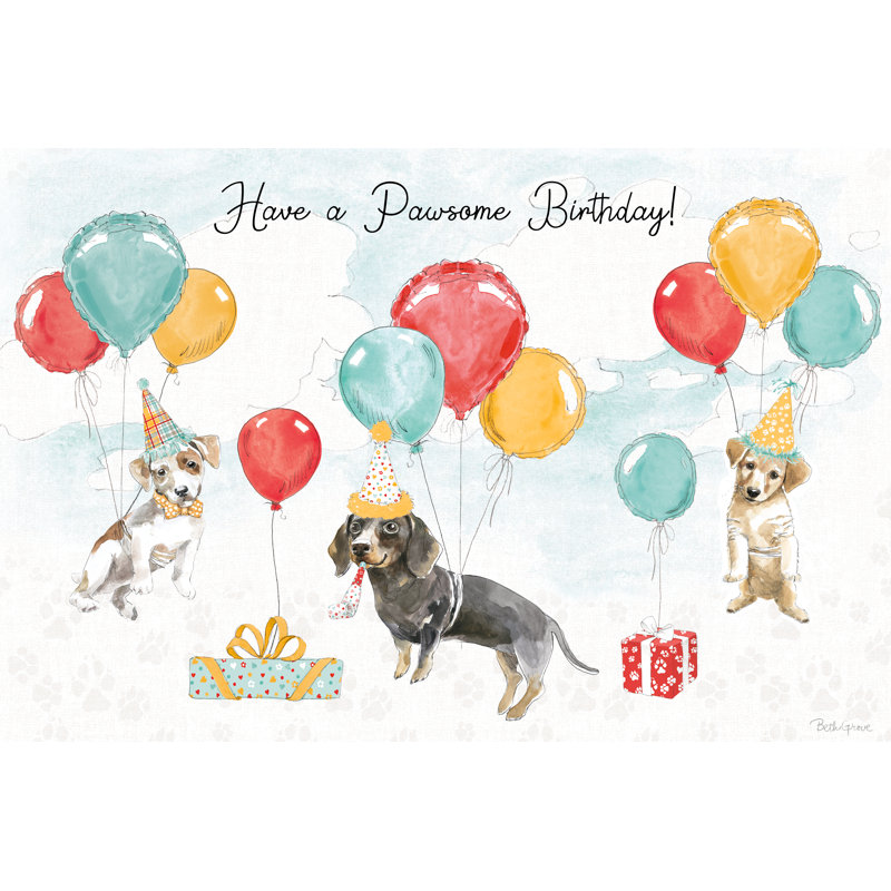«Paws Of Love V Birthday on Canvas» par Beth Grove, reproduction, H 32 po x l 48 po