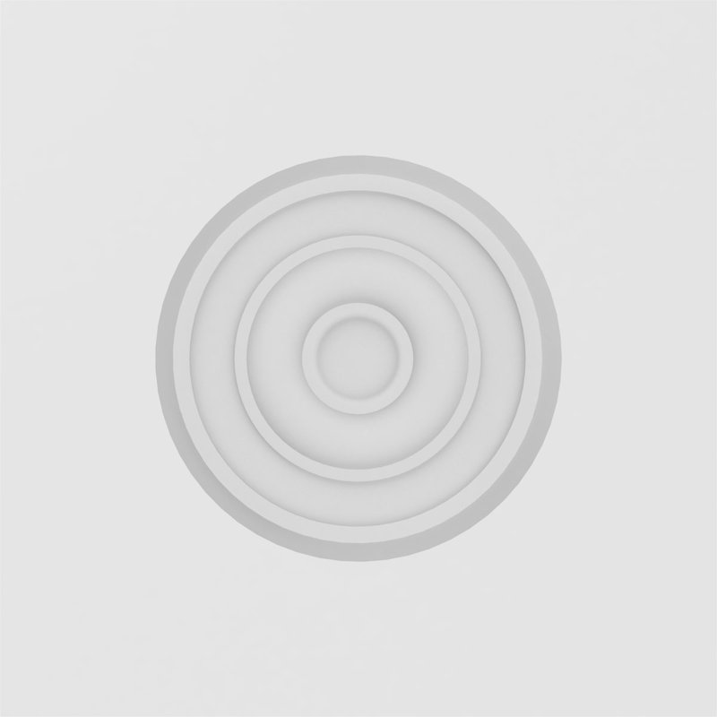 Standard Sedgwick Bullseye Rosette with Square Edge, 6" H x 6" W x 1" D