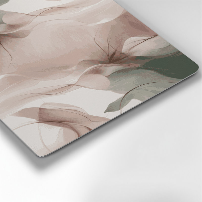Abstrait paysage 100 beige, art mural en métal, H 12 po x l 12 po