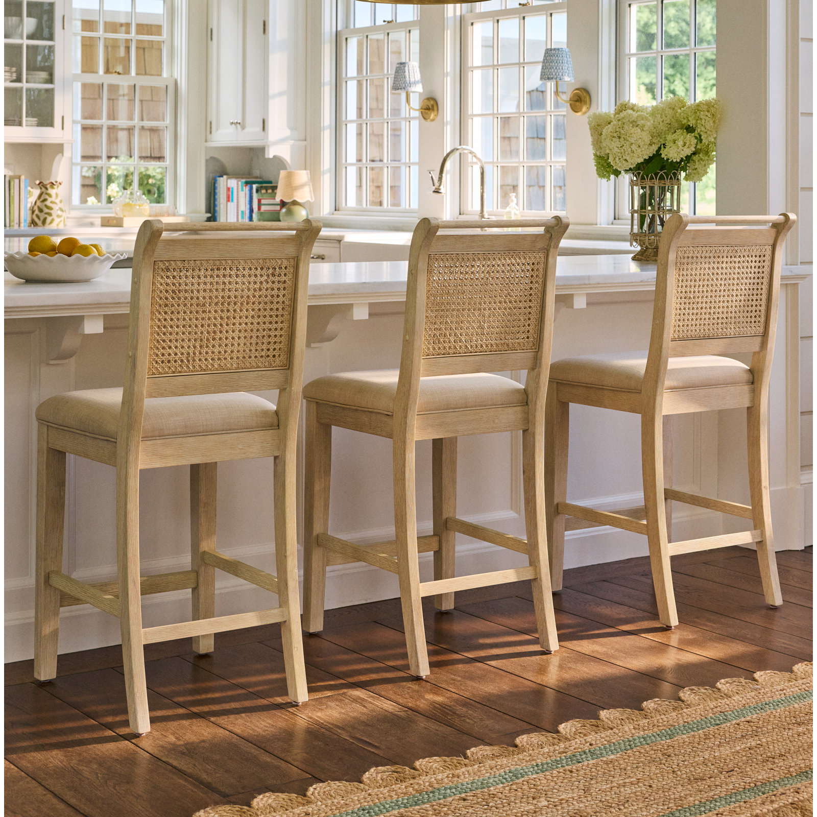 Jill 27" Bar Stool, Light Washed Oak