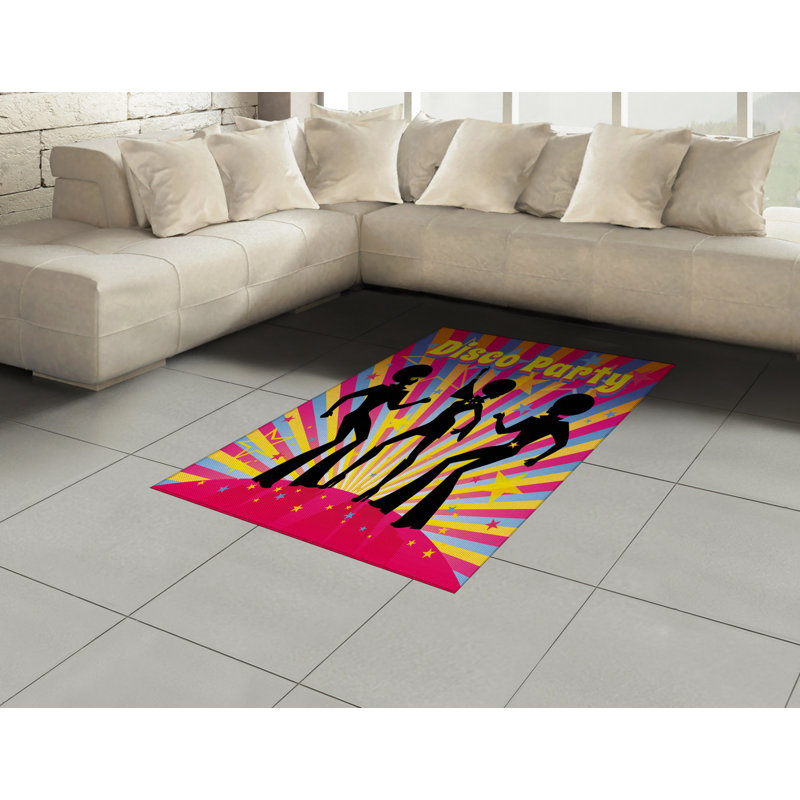 Tapis décoratif à longues fibres en polyester haute densité Party, Rectangle— 4 pi x 5 pi 8 po
