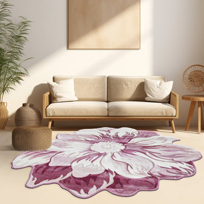 Tapis botanique rose à effet 3D Tato Flowers