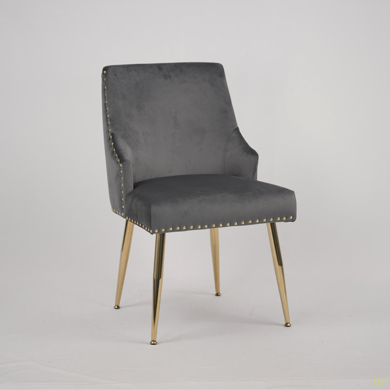 Ensemble de 2 chaises d'appoint Hengming, Grey Velvet