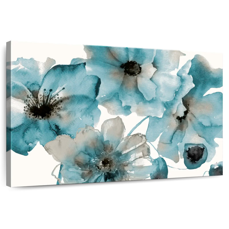 Harnek Teal Kissed Hues, 30" H x 45" W