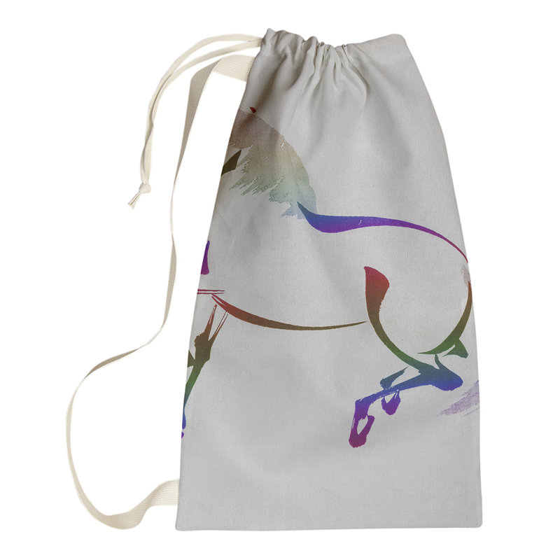 Sac à linge Steadman, Grand (H 76,5 po x l 29,5 po x P 1,5 po), Mauve / Vert / Rouge