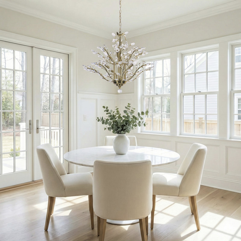 Grinstead 8-Light Dimmable Empire Chandelier, Polished Brass