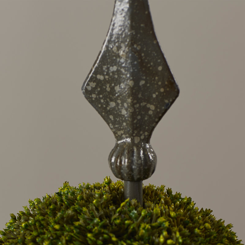 17'' Faux Boxwood Topiary in Metal Freestanding
