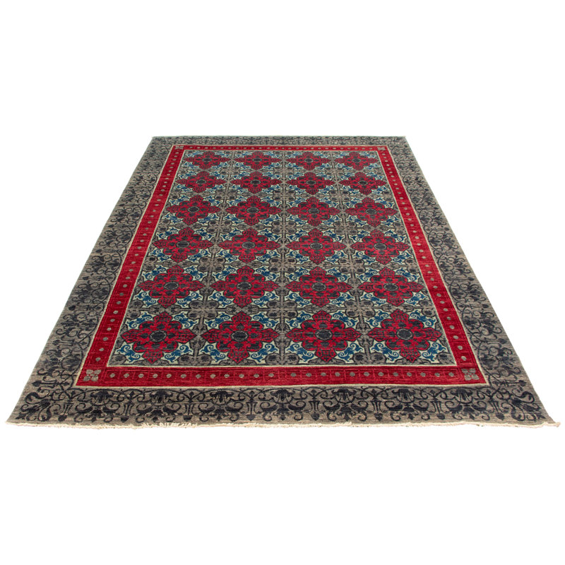 Broedy One-of-a-Kind 9'0" X 12'8" New Age Wool Area Rug in Red/Gray