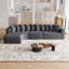 Ensemble de canapé modulaire en chenille de 131 pouces avec méridienne gauche, canapé modulaire incurvé en forme de L moderne Cloud comprenant 10 coussins, aucun assemblage requis, pour le salon-1023572892-1023566946
