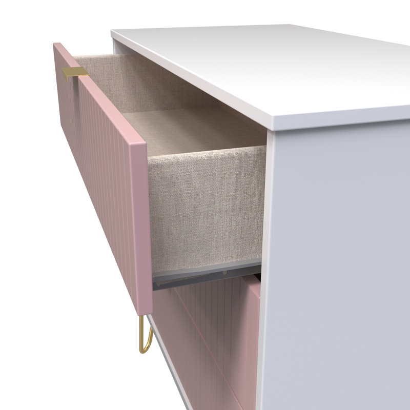 Beranda 3 Drawer Chest (Ready Assembled), Kobe Pink/White