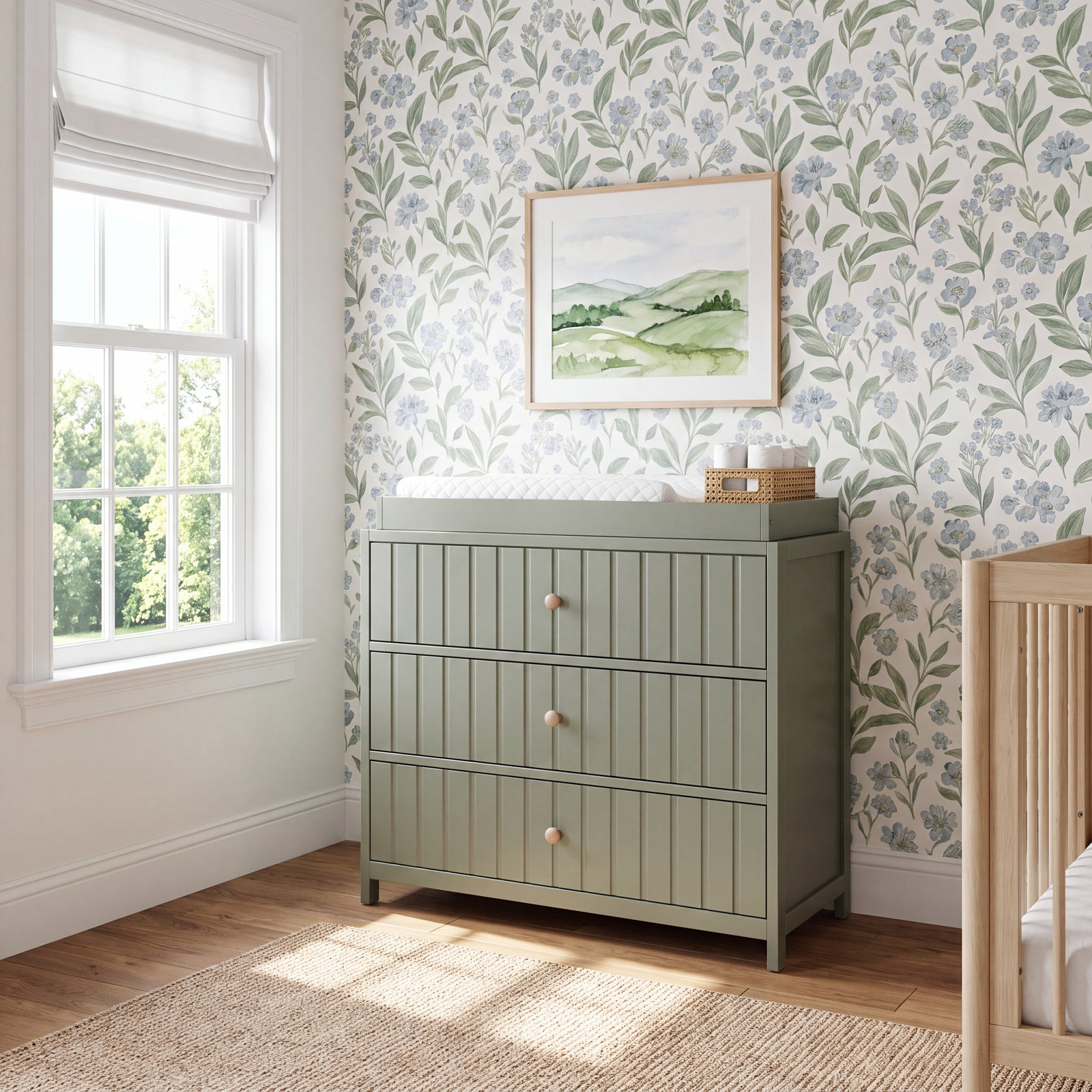 Graco Teddi 3-Drawer Changing Table Dresser, Olive