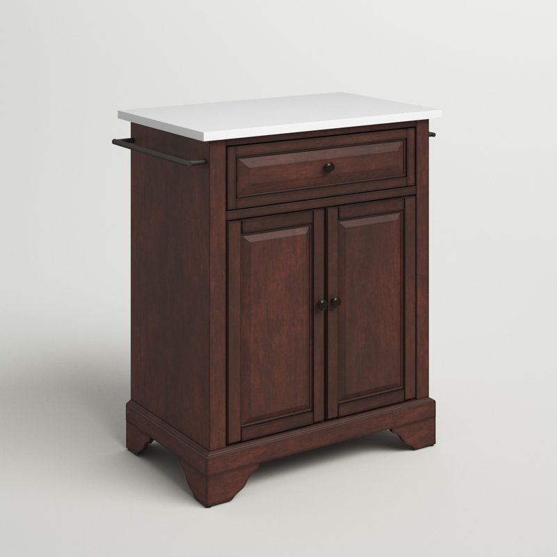 Apolonia Granite Top Kitchen Cart, Mahogany