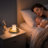 Candle 6.3"D Cordless LED Table Lamp – Rechargeable Touch Dimmable LED Candle Small Lamp with 4 Brightness Levels, Brass Finish Portable Lamp for Bedroom, Dinning, Wedding Centerpiece, Home Decor