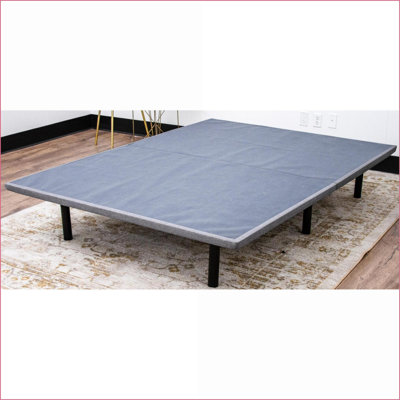 Twin XL Gray Upholstered Platform Bed Frame - Steel &amp; Plywood Construction, 1000lbs Capacity, Foldable Design