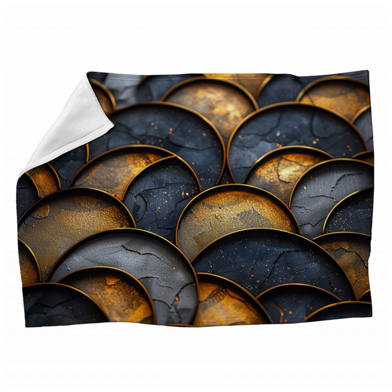 Fish Scale Texture Machine Printed Throw Blanket, Throw