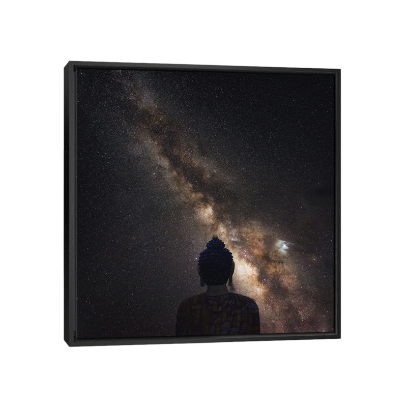 The God And Universe by Swapnil - Floater Frame Print on Canvas, 66.04 cm H x 66.04 cm W, Black Framed