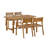 5-Piece Outdoor Acacia Wood Outdoor Dining Set Of 4,59.06-Inch Rectangular Table With Umbrella Hole-1203240310